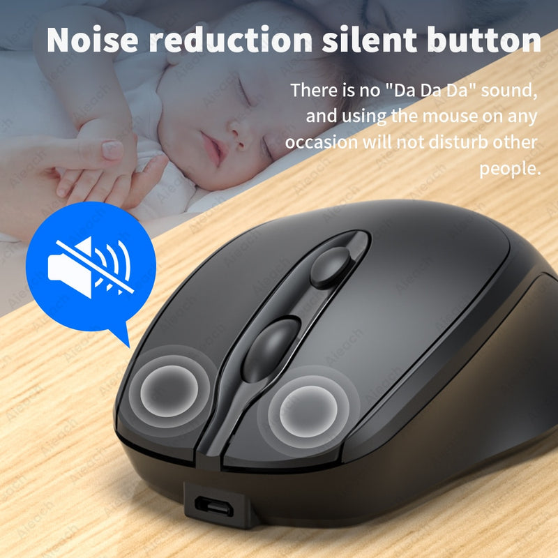 Rechargeable Wireless Bluetooth Mouse Aieach Silent WIRELESS COMPUT MOUS USB Ergonomic Gamer Mouse For Computer Laptop Macbook