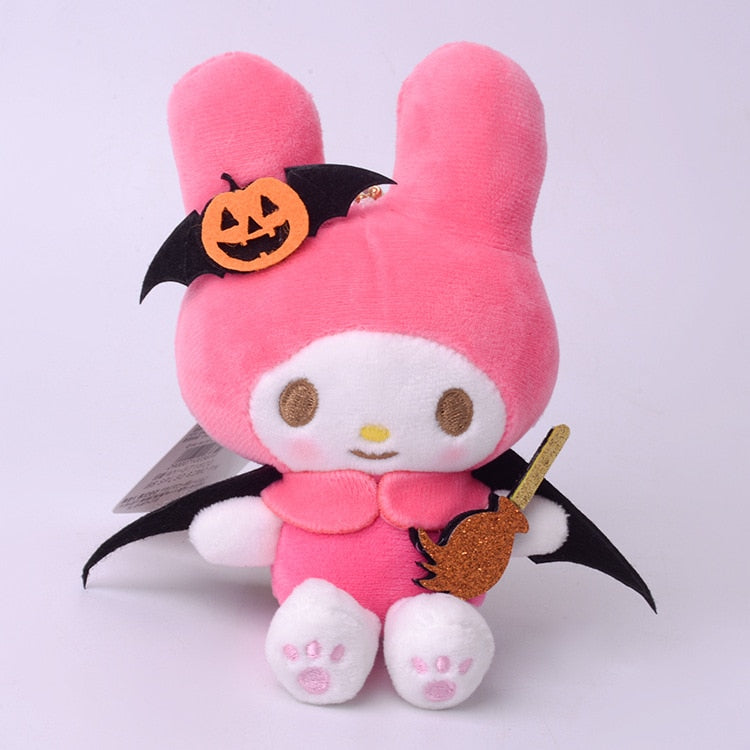 Sanrio 10cm Kuromi My Melody KT Cat PC Dog Hello Kitty Keychain  Anime Plush Figure Pendant Accessories Cute Animals Toys