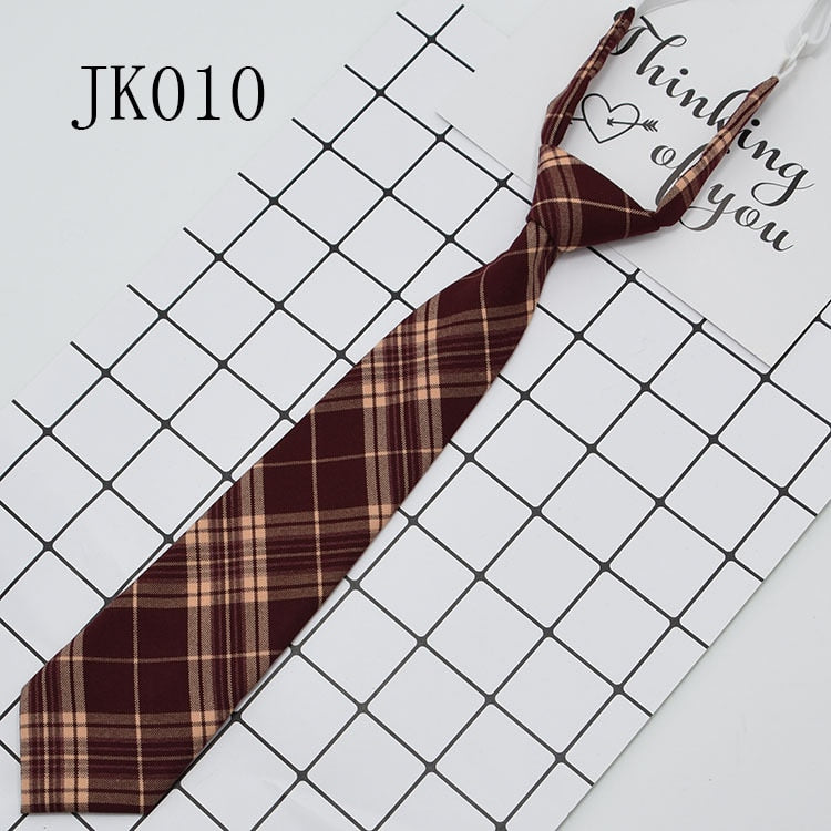 Shirt Necktie Women College Style JK Plaid Uniform  Detachable Collars Removable Ties Apparel Accessories галстук женский