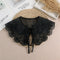 Linbaiway 2022 Lace Chiffon Doll Fake Collar Ladies Shawl Wrap Removable Detachable Embroidered False Collar Clothes Accessory