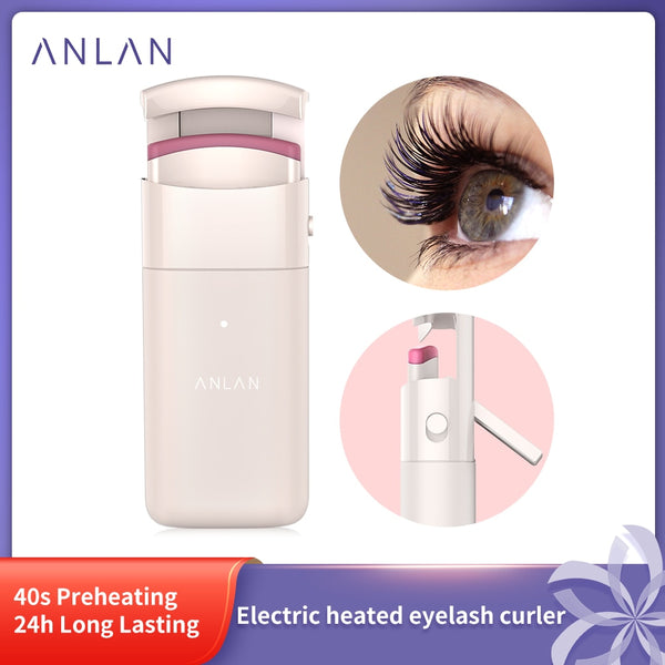 ANLAN Electric Heated Eyelash Curler Long-Lasting Curl Electric Eye Lash Perm Eyelashes Clip Eyelash Curler Device Makeup Tools