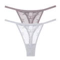 2PCS/Set Mesh Transparent Thong Women Panties Underwear Women Seamless G-String Female Underpants Intimates Lingerie S-XL
