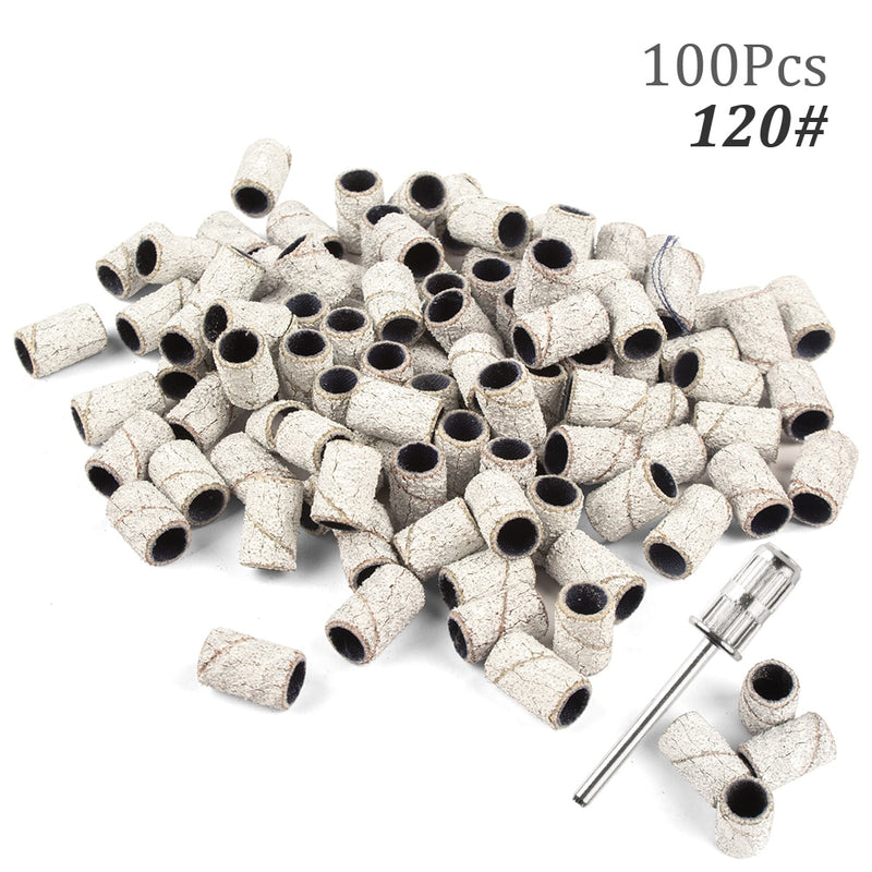 100pcs 80''/120''/180" Nail Art Sanding Bands Gel Polish Remover Tool Accessory for Electric Nail Machine Nail Drill Bits