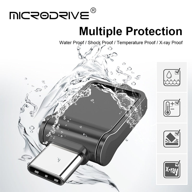 USB Flash Drive 32GB OTG Metal USB 2.0 Pen Drive Key 64GB Type C High Speed pendrive Mini Flash Drive Memory Stick