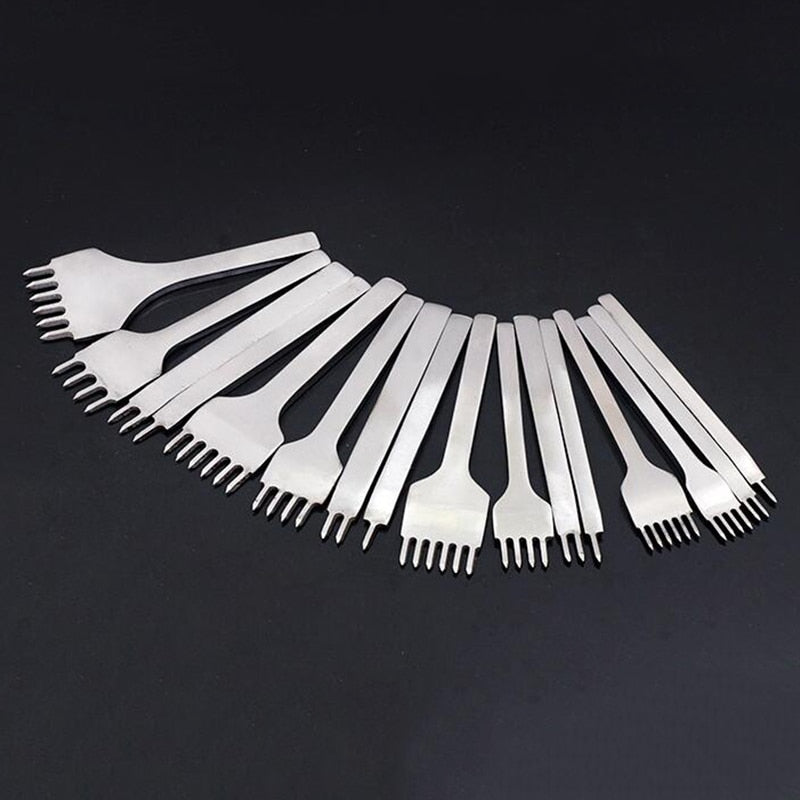 3/4/5/6mm Spacing Punch Tool For Leather Hole Punches Tool Lacing Stitching Sewing DIY Leather Craft Tools 1/2/4/6 Prong