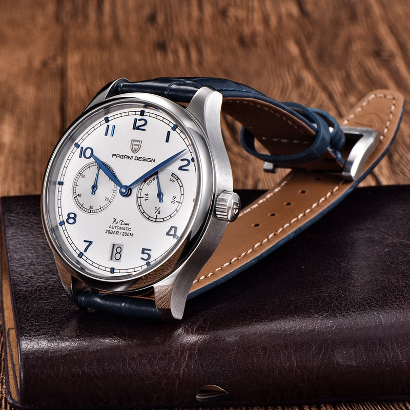 PAGANI DESIGN 41MM Pilot Watch Sapphire Glass Power Reserve Automatic Mechanical Watches Men&