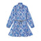 2022 Fashion Women Pleated Dress Party Drawstring Dresses Long Sleeve Female Street Outfit Floral Printed Elegant Casual Summer