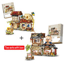 New LOZ Creative Sea Fish Food House Model Building Block MOC Retail Store With Figure Dolls Bricks Sets Boys Toys Kids Gifts