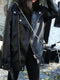Sungtin Korean Faux Leather Jacket Women Belt Oversize BF Style Punk PU Women&