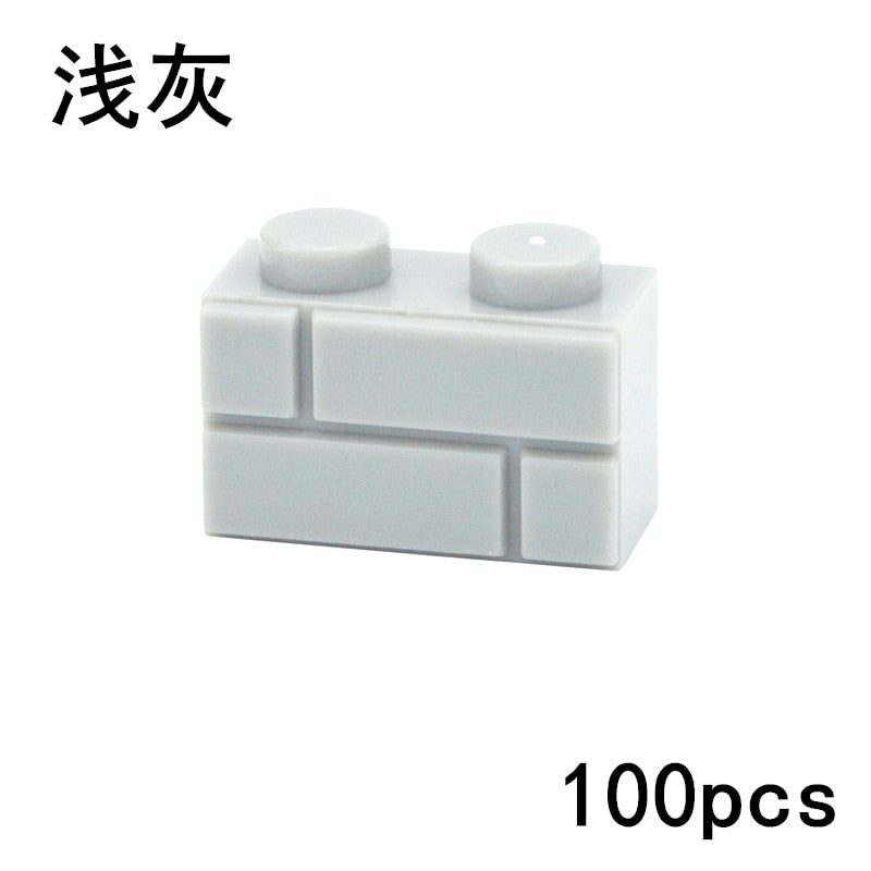 Thick Wall Figures Bricks Compatible 98283 15533 DIY 1x2 1x3 1x4 1+2 Dots Building Blocks Educational House Contruction Toys