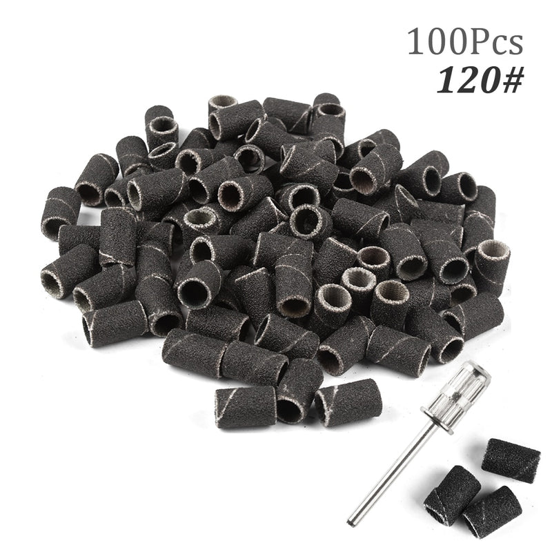 100pcs 80''/120''/180" Nail Art Sanding Bands Gel Polish Remover Tool Accessory for Electric Nail Machine Nail Drill Bits