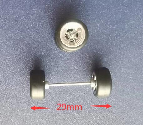 4PCS 1/64 Scale Alloy Car Model 5.2mm/11mm Size Rubber Tires + Wheels + Axles for Modified 1:64 Matchbox/Domeka/HW Model Cars