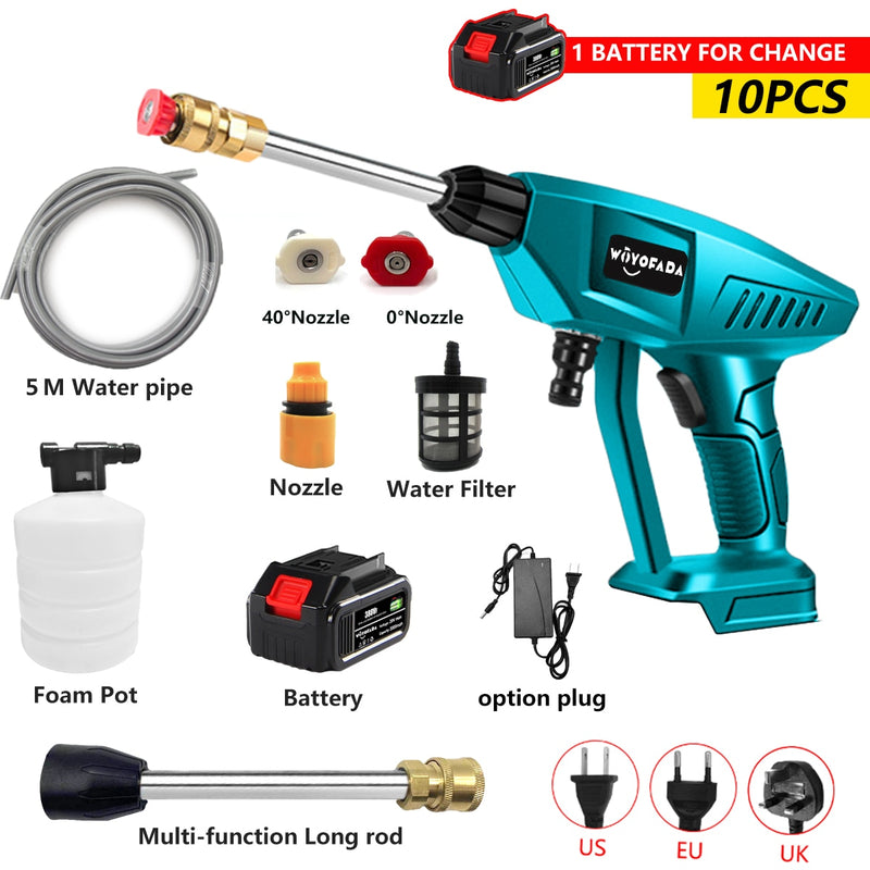 30BAR Cordless High Pressure Cleaner Washer Spray Water Gun Car Wash Pressure Water Cleaning Machine for Makita 18V Battery
