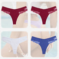 4PCS/Set Sexy Women Cotton Panties Lace Thong Underwear for Female Intimates Lingerie T-Back Floral Hollow Out Plus Size Panties