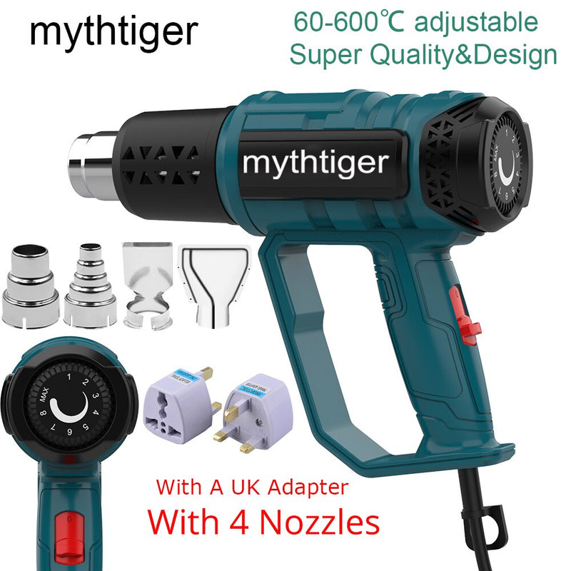 Heat Gun 2000W Professional Hot Air Gun with 2 Temperature Modes Hands-Free Stand Built-in Ideal for Stripping Paints Soldering