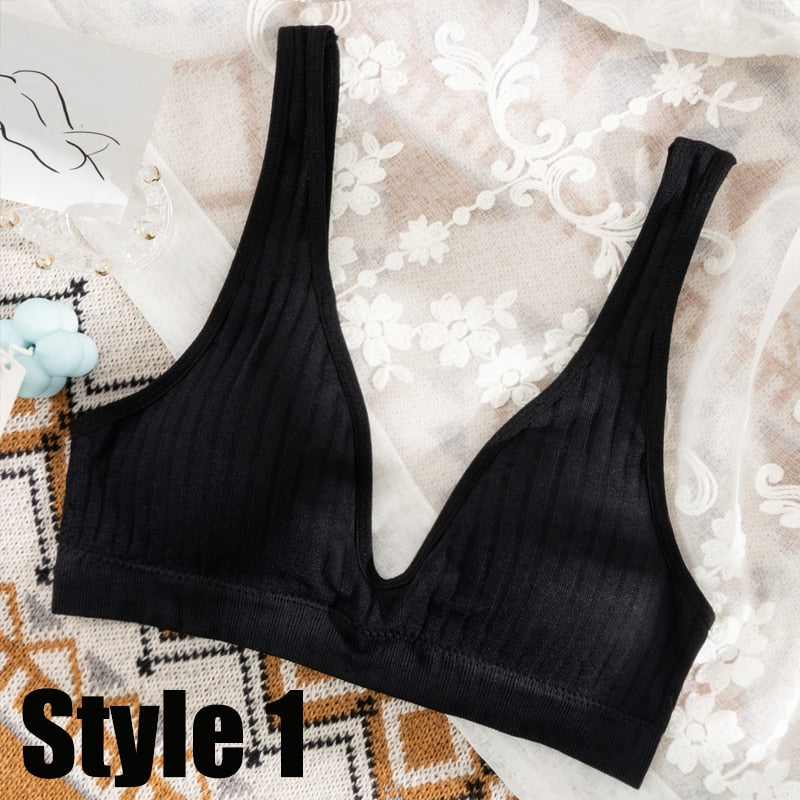 Seamless Bra Sports Bras For Women Plunge Brassiere Top Female Backless Deep V Sexy Lingerie Women Underwear Rib Bralette