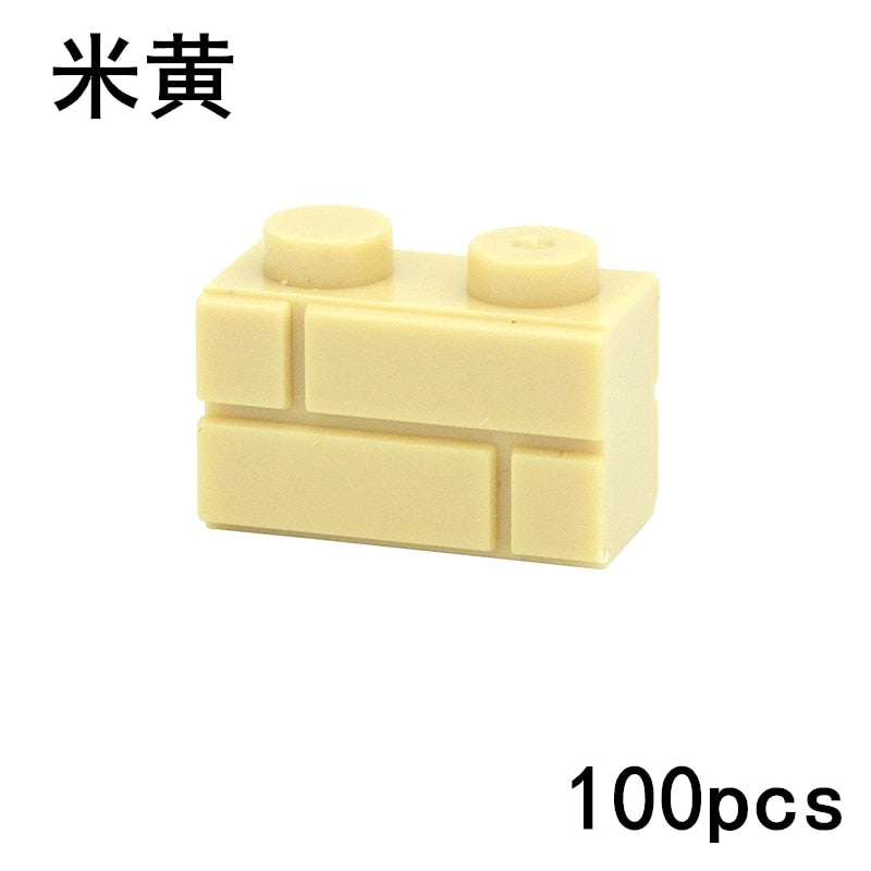 Thick Wall Figures Bricks Compatible 98283 15533 DIY 1x2 1x3 1x4 1+2 Dots Building Blocks Educational House Contruction Toys