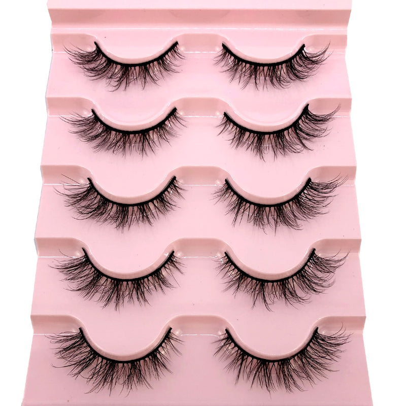 2022 New 5 pairs natural false eyelashes fake lashes long makeup 3d mink lashes eyelash extension mink eyelashes short eyelashes