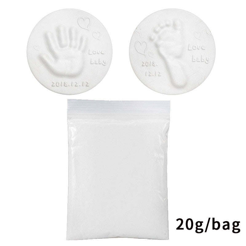 Baby Hand and Footprint Mud Soft Clay Fluffy Material DIY Handprint Footprint Fingerprint Anti-stress Children's Toys