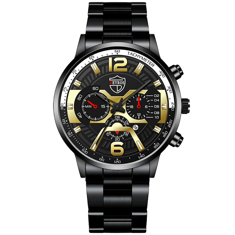 2022 Fashion Mens Stainless Steel Watches Luxury Men Sports Quartz Wrist Watch Male Business Casual Leather Watch reloj hombre