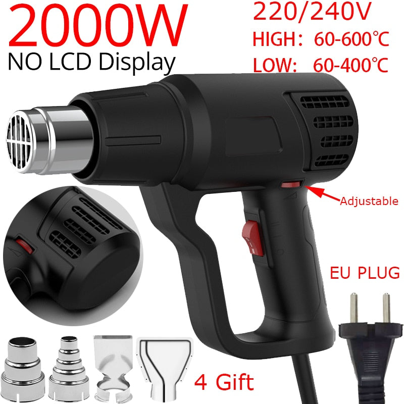 2000W LCD/NO LCD Heat Gun Variable Temperature Advanced Electric Hot Air Gun Power Tool Hair dryer for soldering Thermoregulator