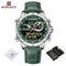 NAVIFORCE Luxury Gold Watches For Men Casual Sports Chronograph Alarm Quartz Wrist Watch Leather Waterproof Digital Clock 9163