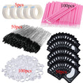 Eyelash Extension Supplies Set Lashes Micro Brush Tape Glue Ring Eye Patches Disposable Mascara Wands Applicator Eyelashes Tool