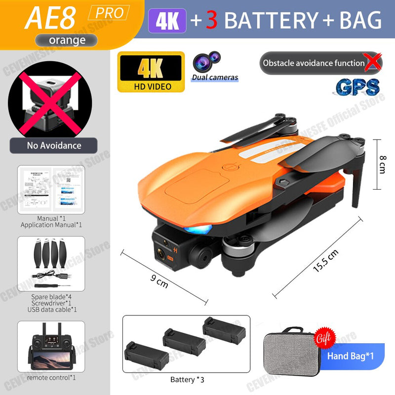 2022 NEW Drone 4k Profesional GPS 360 Degree Obstacle Avoidance Brushless Motor Quadcopter 8K HD Aerial Photography RC Dron Toy