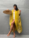 Fitshinling Summer Vintage Kimono Swimwear Halo Dyeing Beach Cover Up With Sashes Oversized Long Cardigan Holiday Sexy Covers