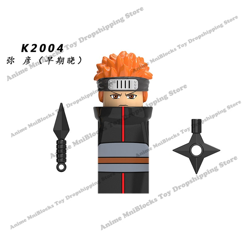 Naruto Sasuke Sakura Kakashi Obito Jiraiya Tsunade anime dolls Mini Action toy Figures cartoon Assemble blocks kid Birthday gift