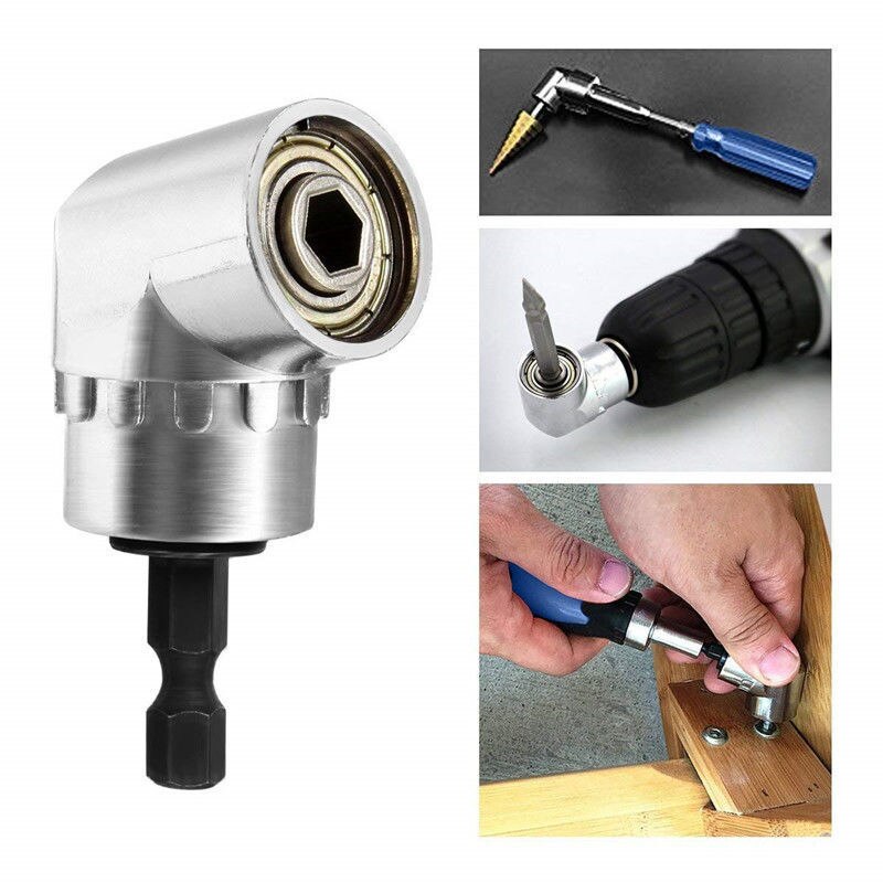 105 Degree Right Angle Drill Attachment and Flexible Angle Extension Bit Kit for Drill or Screwdriver 1/4" Socket Adapter Tools