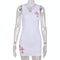 Sifreyr Cross Printed White Mini Dress For Women Sleeveless V-Neck Basic Tank Dress Y2K Streetwear Outfits Party Bodycon Dresses