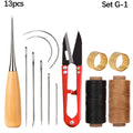 Leather Craft Sewing Kit Waxed Thread Hand Quilting Needles Sewing Awl for Beginner Leather Upholstery Repair, Stitching, Sewing