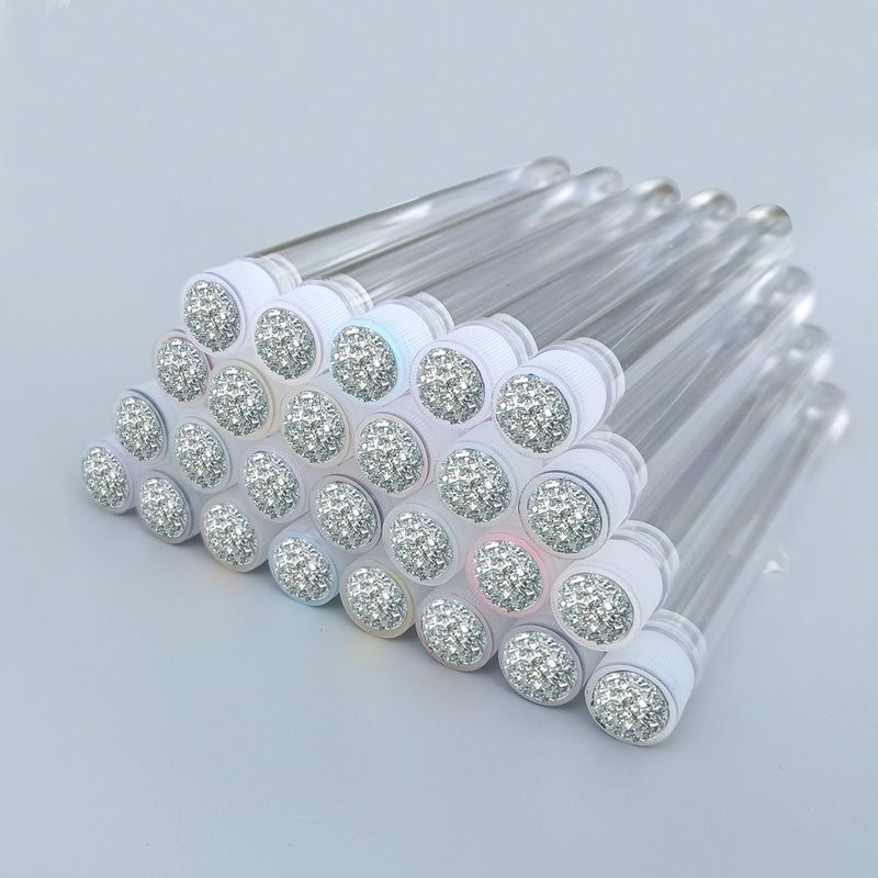 50pcs Reusable Eyelash Brush Tube Eye Lash Brush Eyebrow Brush Resin Drill Replaceable Mascara Wand Brushes Dust-proof