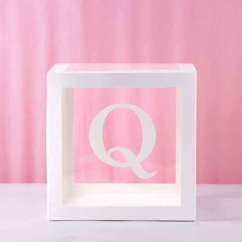 Baby Shower Box Custom Alphabet Name Transparent Balloon Box Birthday Party Decoration Kids DIY Wedding Baby Shower Suppiles