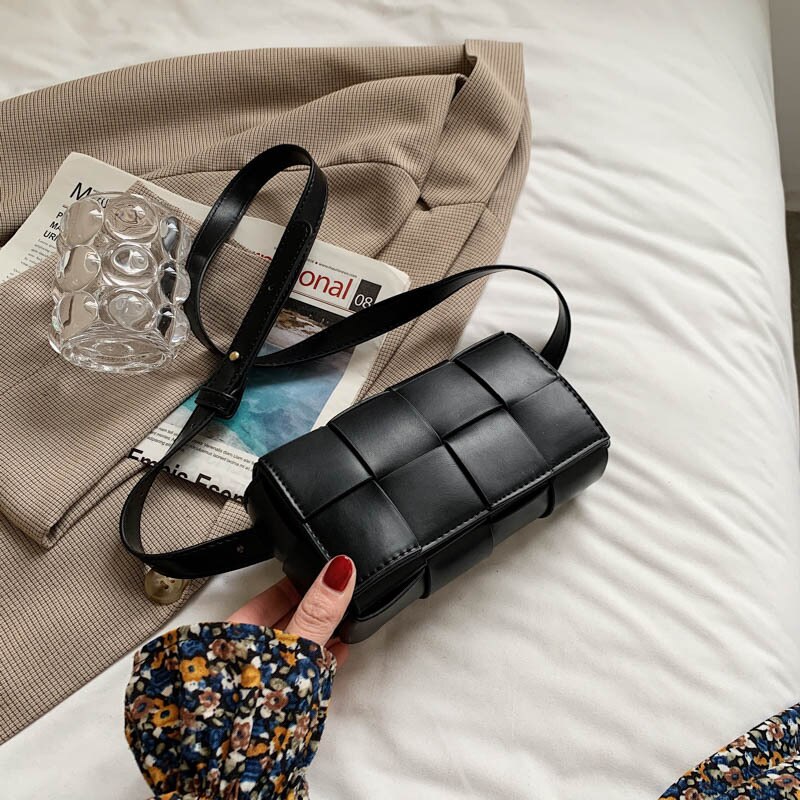 Pu Leather Woven Small Waist Bags For Women Luxury Brand Shoulder Bag New Trend Women Hand Bag 2022 Messenger bag Female Purses