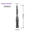 1-6pc M3 M4 M5 M6 M8 M10 Tap Drill Bits 1/4 Hex Shank Machine Hand Taps Titanium Coated HSS Drilling Tap Bits Thread Screw Tools