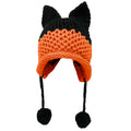 BomHCS Cute Fox Ears Beanie Winter Warm 100% Handmade Knit Hat