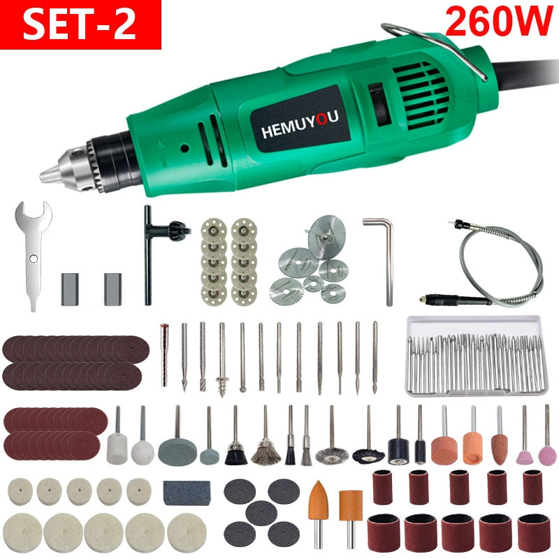 High-Power Engraver Electric Drill Engraving Dremel Rotary Tool 260W/480W Machine With Flexible Shaft 6-Position Variable Speed