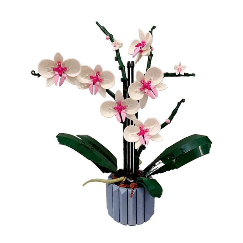 Moc Bouquet Orchid block flower Succulents Potted Building Blocks FIT for 10311 Romantic Kit Assembly Building Toy girl gift