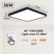 MARPOU Tuya Smart LED Ceiling Lamp Wood Grain App Voice Control Alexa/Google Remote Control Square Ceiling Lights Living Room
