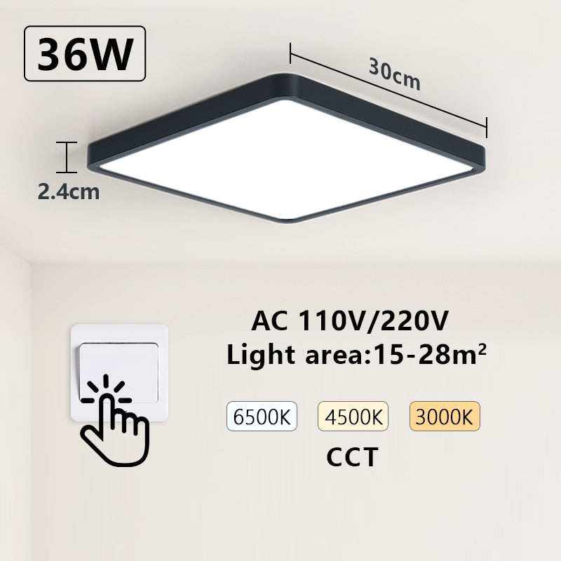 MARPOU Tuya Smart LED Ceiling Lamp Wood Grain App Voice Control Alexa/Google Remote Control Square Ceiling Lights Living Room