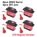 Waterproof 20KG 25KG 30kg 35kg 40KG 60KG Servos 180 270 360 Degree Large Torque Digital Servo Metal Gears 25T Arm For RC Car