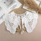 Linbaiway 2022 Lace Chiffon Doll Fake Collar Ladies Shawl Wrap Removable Detachable Embroidered False Collar Clothes Accessory