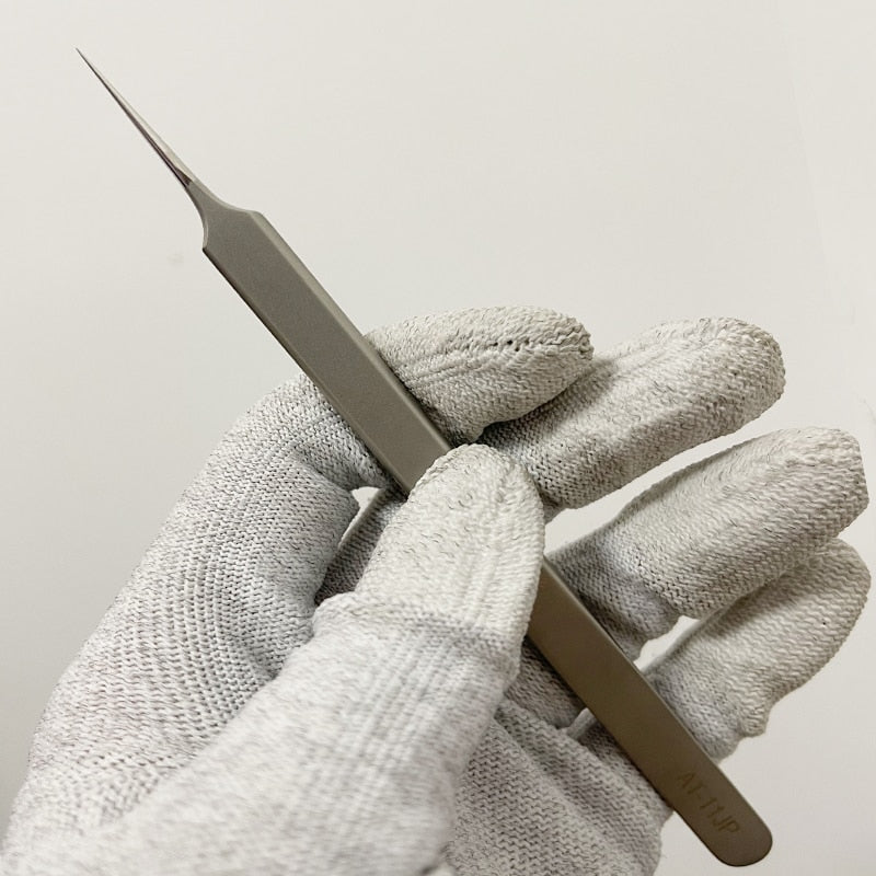 Tweezers Professional Maintenance Tool 0.15mm Edge Precision Fingerprint Tweezers Titanium Alloy Board Flying line FDDSYB