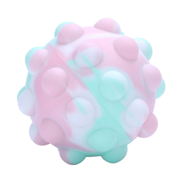 Rainbow Ball Push Bubble Antistress Cube Decompression Toys Squeeze 3D Elastic Ball Stress Relief Sensory Toy For Kids Gift