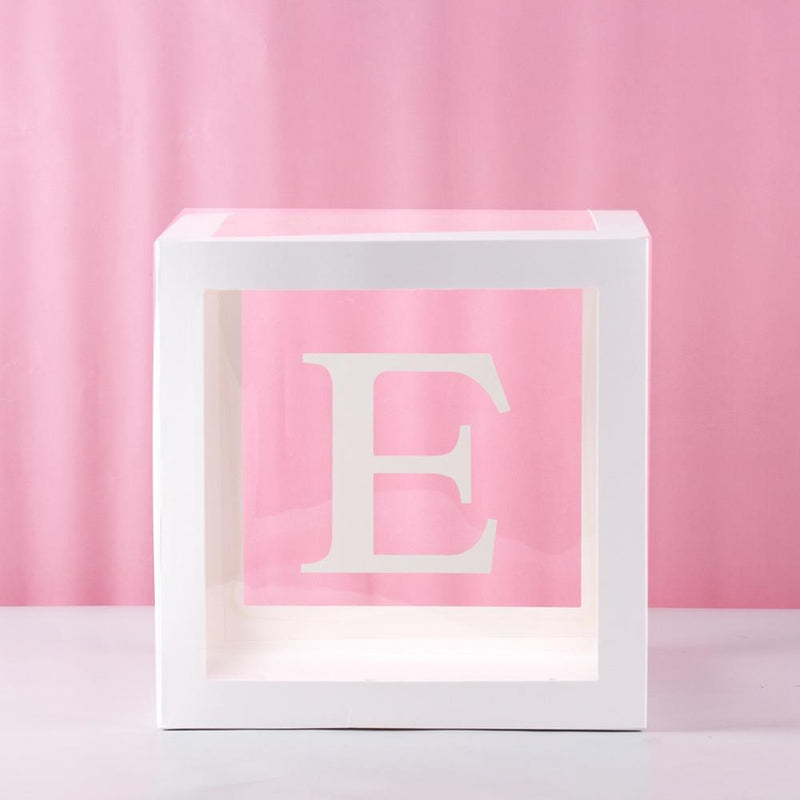 Baby Shower Box Custom Alphabet Name Transparent Balloon Box Birthday Party Decoration Kids DIY Wedding Baby Shower Suppiles