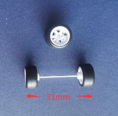 4PCS 1/64 Scale Alloy Car Model 5.2mm/11mm Size Rubber Tires + Wheels + Axles for Modified 1:64 Matchbox/Domeka/HW Model Cars