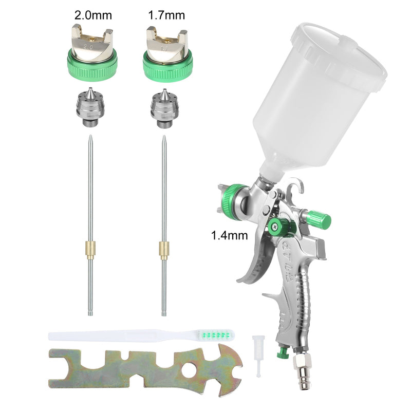 Nasedal HVLP Spray Gun 600ml Cup 1.4Mm 1.7Mm 2.0Mm Gravity Airbrush nozzle needle for Painting Car Furniture Wall