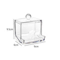 Acrylic Makeup Organizer Cotton Pad Storage Box For Cotton Swabs Rod Cosmetics Jewelry Organizer with Bamboo Lid Repacking Boxes